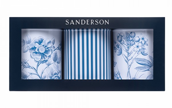 Sanderson Etchings and Roses Set of 3 Caddies Sanderson Etchings and Roses Set of 3 Caddies