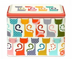 Kate Rhees Cats Hinged Rectangle Tin Kate Rhees Cats Hinged Rectangle Tin